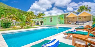 Palm Villa and pool at Bequia Beach Hotel, Grenadines